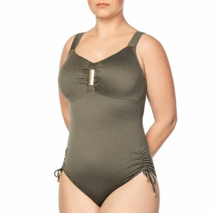 site pas cher Meilleure vente ⭐ Ulla Dessous Bain Maillot Une Pièce Grande Taille à Armatures St. Tropez Olive ✨ 7