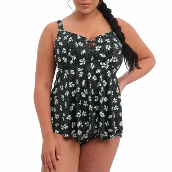 Top 10 🤩 ELOMI Tankini De Bain Grande Taille Sans Armatures Plain Sailing Black Daisy 😉 Les achats en ligne 4