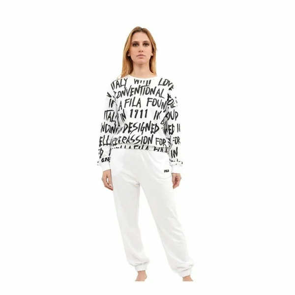 site pas cher Meilleure affaire 👏 FILA Ensemble Pyjama Femme En Coton Intérieur Molletoné FPW4100 🌟 1