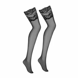 shopping pas cher Offres 💯 Obsessive Bas Large Jarretière Noire Pour Porte-jarretelles Roxane 🎉 9