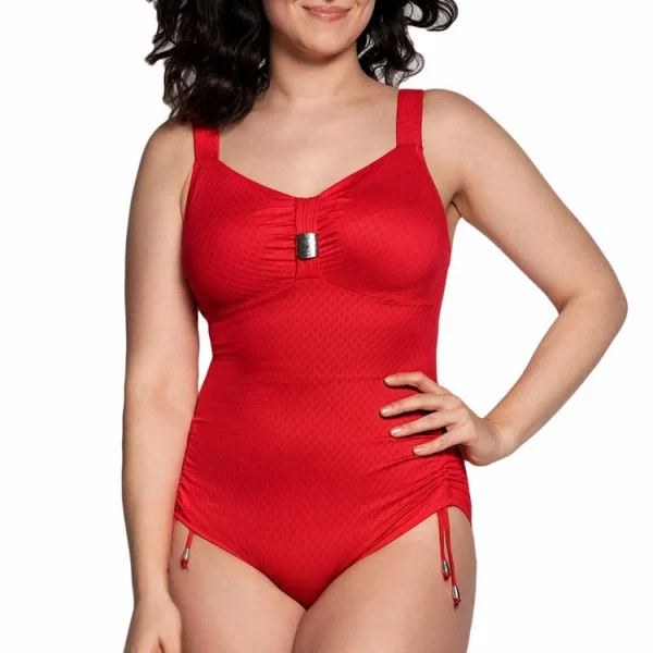 Pas Cher soldes France Tout neuf 😀 Ulla Dessous Bain Maillot Une Pièce Grande Taille à Armatures St. Tropez Rouge 🔥 1